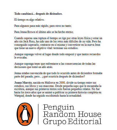 Libro Después de Diciembre - Joana Marcús