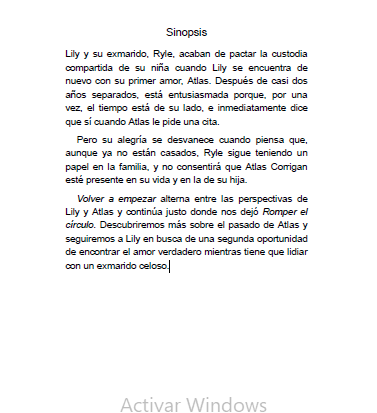 Libro Volver a Empezar - Coleen Hoover